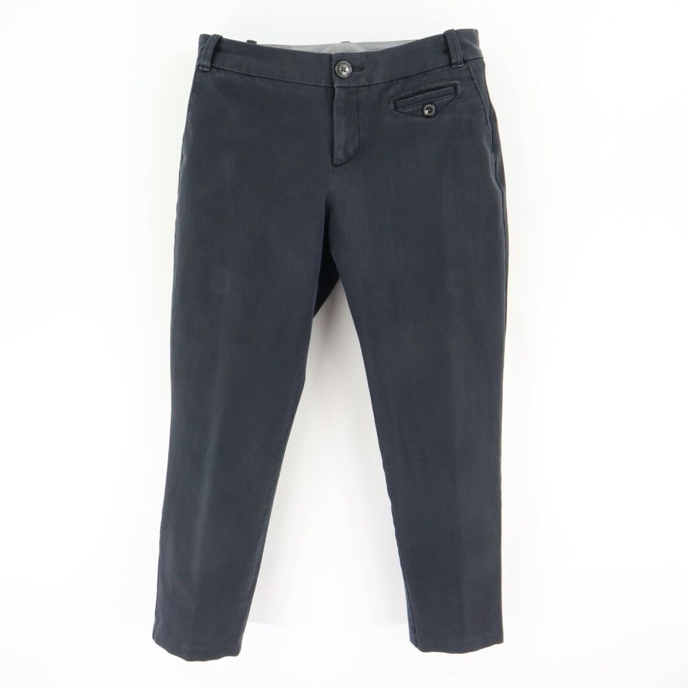 DOCKERS Chino Pants Mid Rise Womens 4 Black Cotton Blend Flat Front Faux Pockets